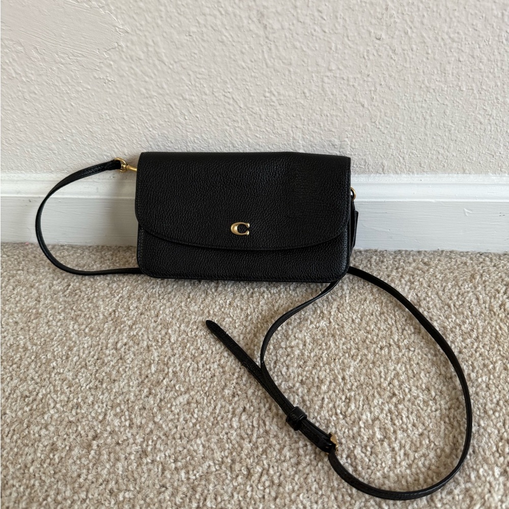 Coach Black Crossbody Bag with Gold Accent